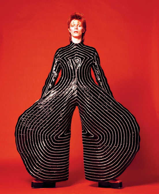 Striped bodysuit for Aladdin Sane tour, 1973