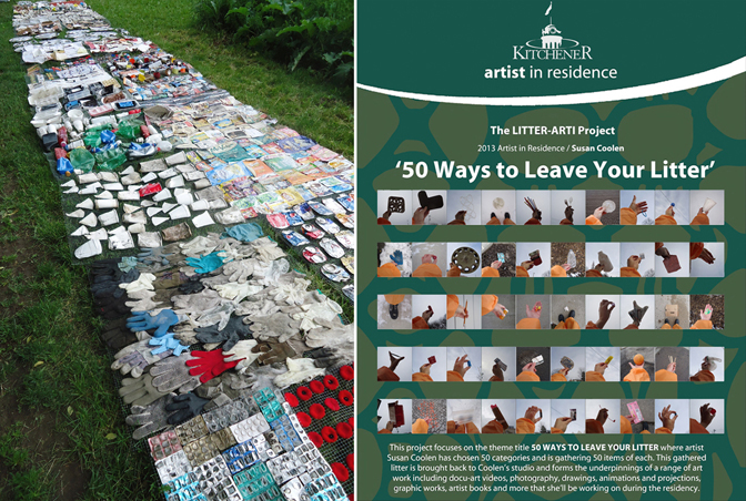 Susan Coolen, The LITTER-ARTI Project: carpet of litter from “50 Ways to Leave Your Litter”, poster, 2013.