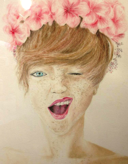 Melissa Moore from Coal City H.S., Freckled, colored pencil on paper