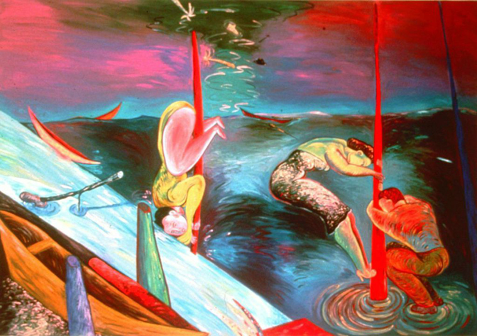 Phyllis Bramson, Shipwrecked, 72" × 96" oil on canvas , 1987