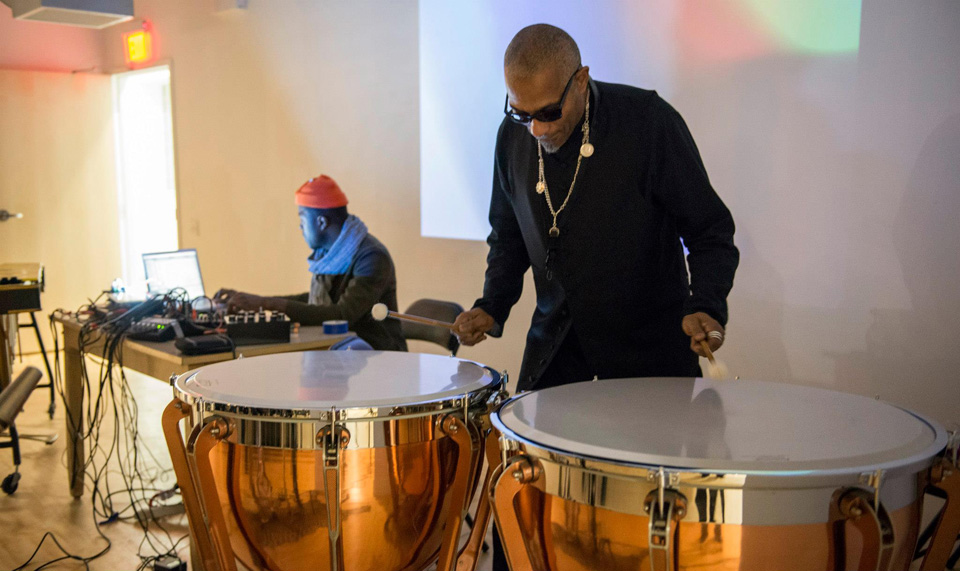 Terry Adkins, Kamau Patton, and Blanche Bruce of the Lone Wolf Recital Corps perform as part of Feedback, Arts Incubator, March - April 2013