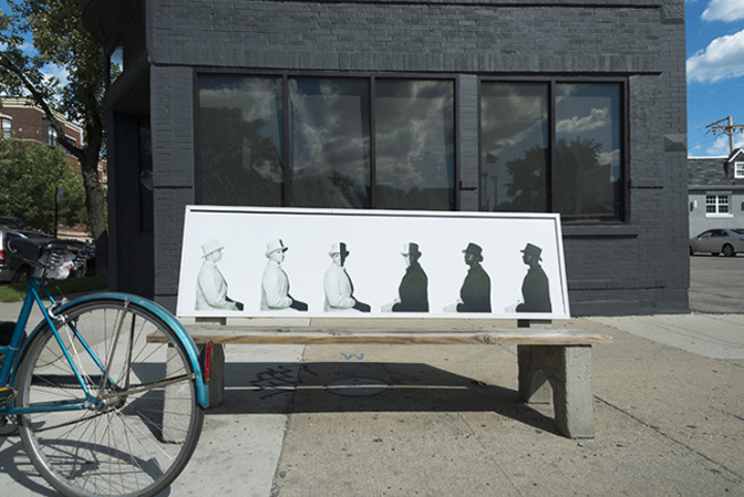 Hank Willis Thomas, Zero Hour, 2014, installation view at the intersection of Western and Wabansia, Chicago