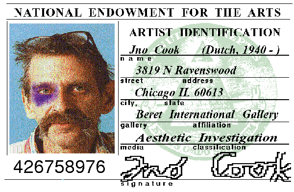 Jno Cook, ID Card, circa 1990s