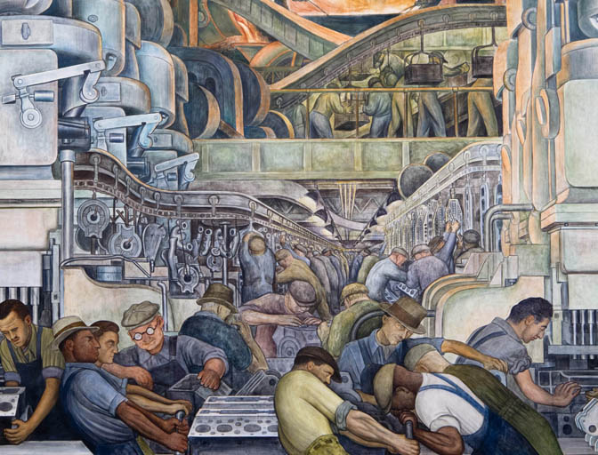 Detroit Industry, north wall (detail), Diego Rivera, 1932. Detroit Institute of Art