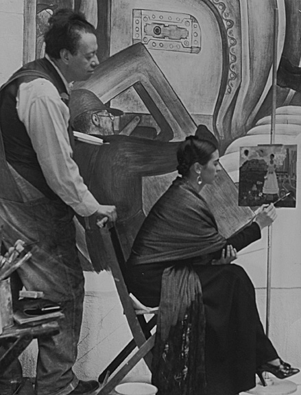 Diego Rivera and Frida Kahlo in Detroit, c. 1933, courtesy of DIA Archives