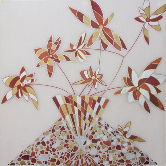 Roxane, Legenstein, Flowers, 2015, leafing pen on transparent paper, (Series: Wienerwald)