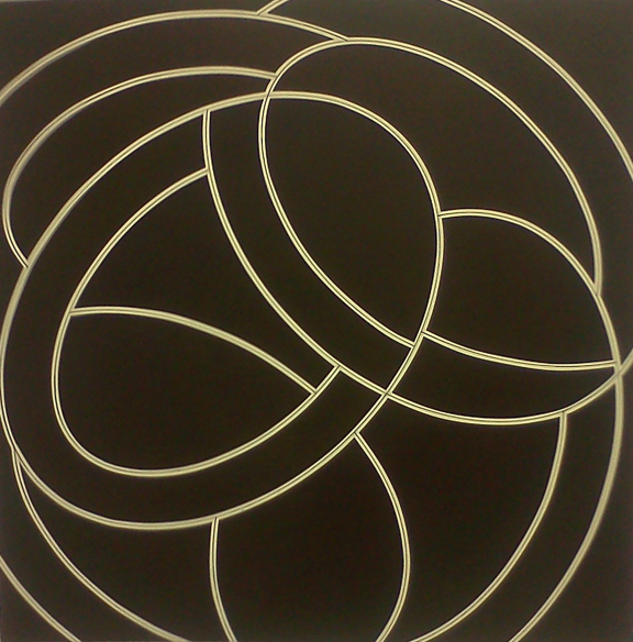 Corey Postiglione, Black & White, acrylic on canvas, 24" square, 2015