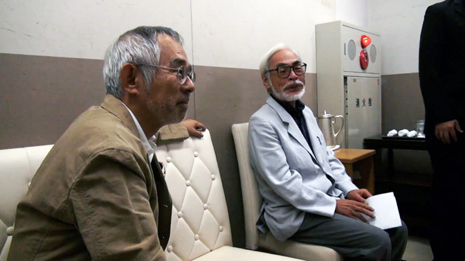 Toshio Suzuki and Hayao Miyazaki (© 2013 dwango)