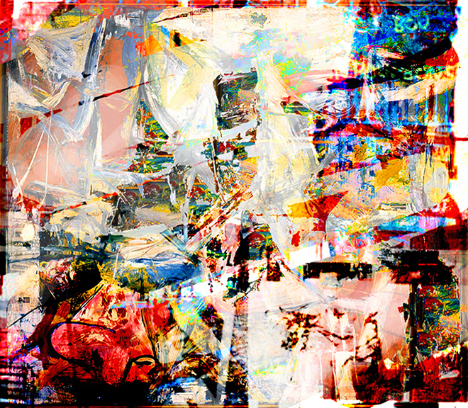 Steve Sherrell, Erased DeKooning Rauschenberg Mashup, archival digital media, size variable, 2015