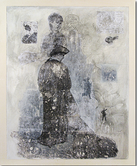 Steve Sherrell, Painting in Revolt, mixed-media on canvas, 50" x 60", 2008