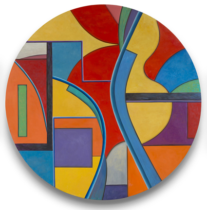 William Conger, Mundi, 2015, oil on canvas, 59 inches diameter