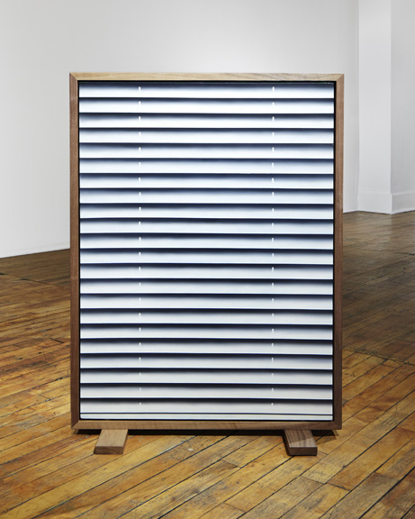 Mika Horibuchi Screen/Screen 2015 Oil on linen, walnut 37” x 25” x 5” 