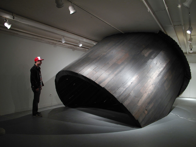 Sebura & Gartelmann, The Heart, Still, 2012 wood, vinyl, aluminum, paint, 108x108x108 inches