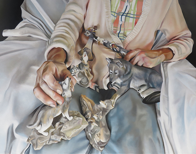 Julia Haw, Tchotchkes, 2014, 30x24 in., Oil on Canvas