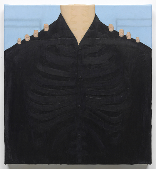 Ryan Richey, When you rubbed my shoulders, it made me realize that we all have skeletons., oil on canvas, 22" x 20", 2015 