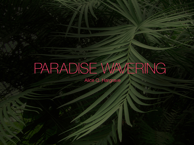 Alice Q. Hargrave, cover of Paradise Wavering, Daylight Press, 2016