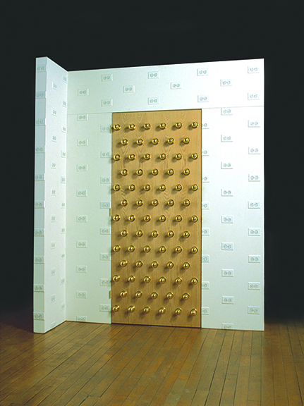 Victoria Fuller, Wall of Excess and Indecision, 2001 Door, wall, doorknobs and outlets, 84.5" x 102" x 24.75″