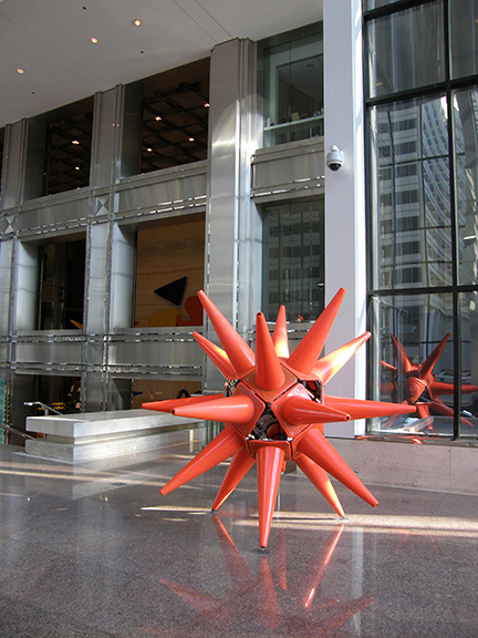 Victoria Fuller, Safety Star, 2003 Traffic safety cones, steel, aluminum, 108″ diameter