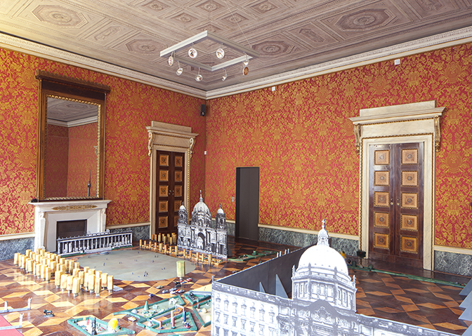 baukuh with Yellow Office and Stefano Graziani, "Model at Palazzo Reale," Milan, 2012. Photo: Stefano Graziani.