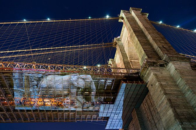 Colleen Plumb, Drumbo (Vienna, Austria) at Brooklyn Bridge, New York City, 2016