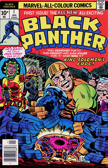 Cover pencils by Jack Kirby, inks by John Verpoorten, Black Panther Comic #1, Marvel Comics, 1977