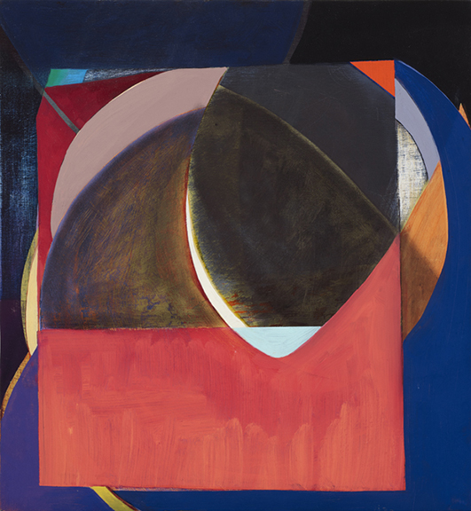Michelle Bolinger, Crescents, 2017, Oil and graphite on board, 15 x 14 inches