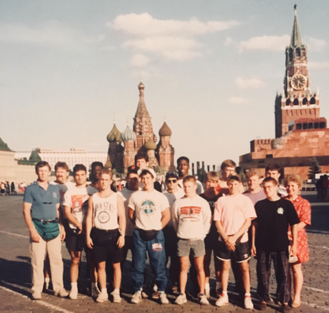 Zachary Cahill, Image of the artist as wrestler, Red Square, Moscow, Russia, July 1991