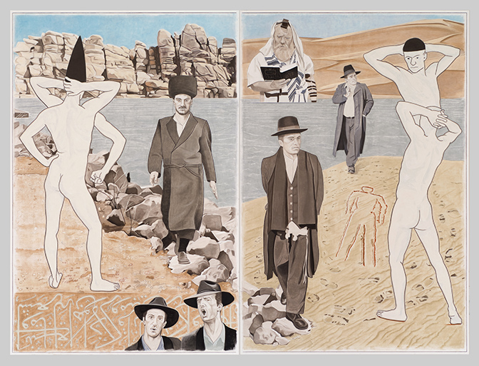Art Kleinman, The Golem, a folktale; mixed media on paper, 72” x 96”, 2008