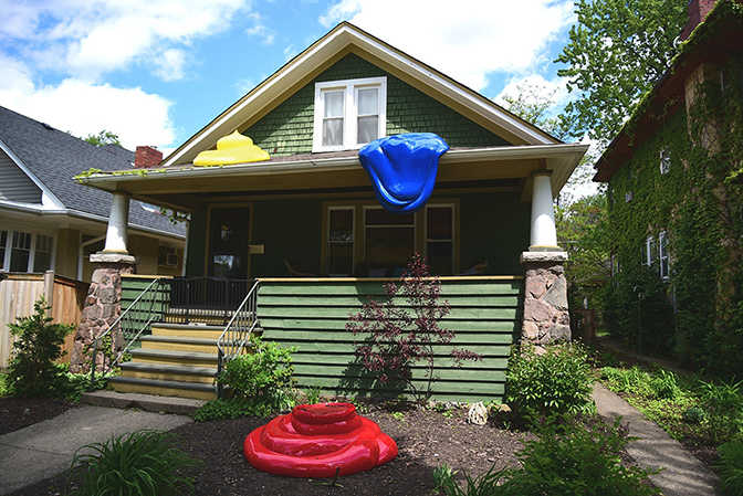 Michelle Wasson, Red, Yellow, Blue, installation at Terrain Exhibitions, Oak Park, Illinois, 2016