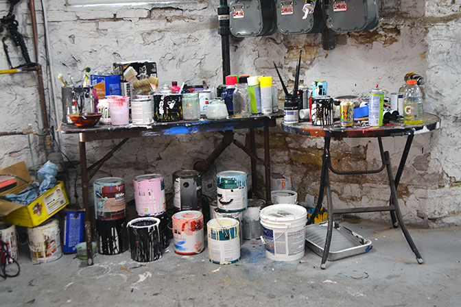 Eric Stefanski's studio, Bridgeport, Chicago, Illinois, 2019