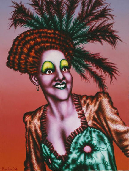 Ed Paschke, Minnie, oil on linen, 50 3/8 × 38 in., 1974