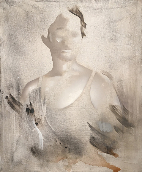 Karen Azarnia, Fragment, oil and acrylic on canvas, 24" x 20", 2017
