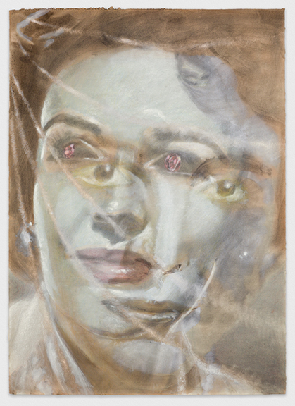 Neal Vandenbergh, Untitled (Young Nancy Reagan), Ink, Graphite, Pastel and Colored Pencil on Paper, 36" x 26" 2018