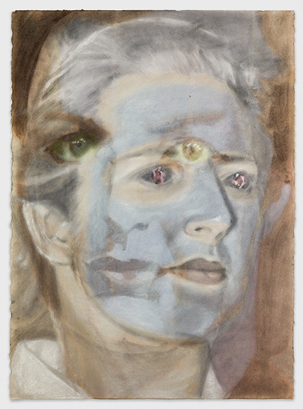 Neal Vandenbergh, Untitled (Young Margaret Thatcher), Ink, Graphite, Pastel and Colored Pencil on Paper, 36" x 26" 2018