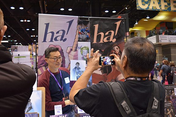 Cartoonist Gene Ha!, C2E2, McCormick Place, Chicago, Illinois, 2020 by Chester Alamo-Costello, Gene Ha