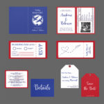 Lauren Tuider, Destination Wedding Package: Andrew & Rebecca, red, white and blue color variation, 2020