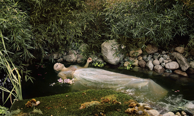 Niki Grangruth & James Kinser, Ophelia (after Millais) 2013, laminated inkjet print